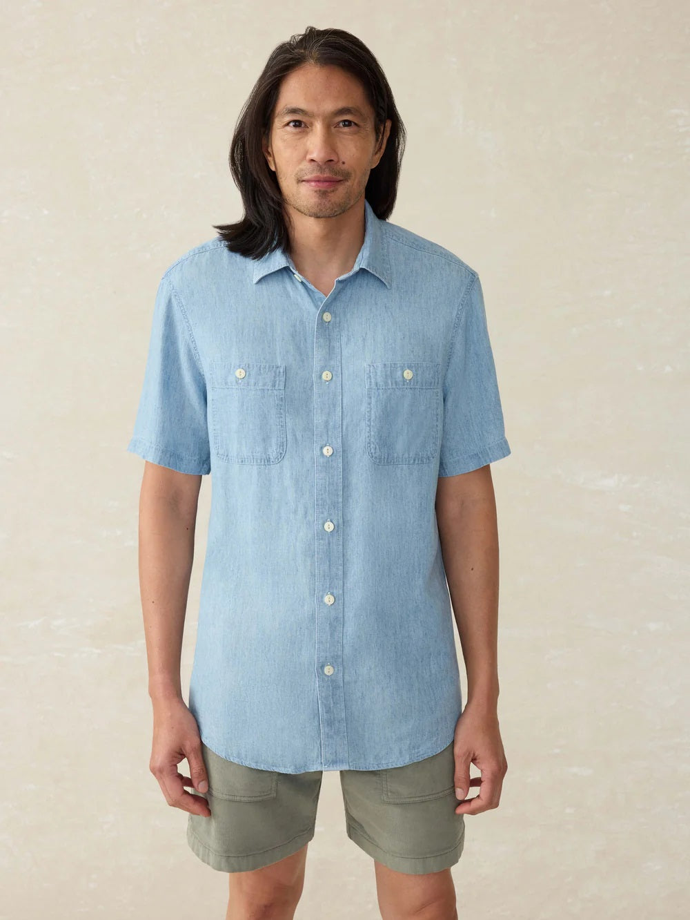 Tried and True Chambray Short Sleeve Shirt- Vintage Indigo